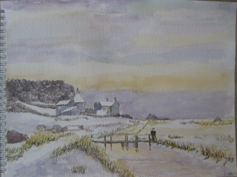 Edna's finished snow scene (see last week for the beginning)