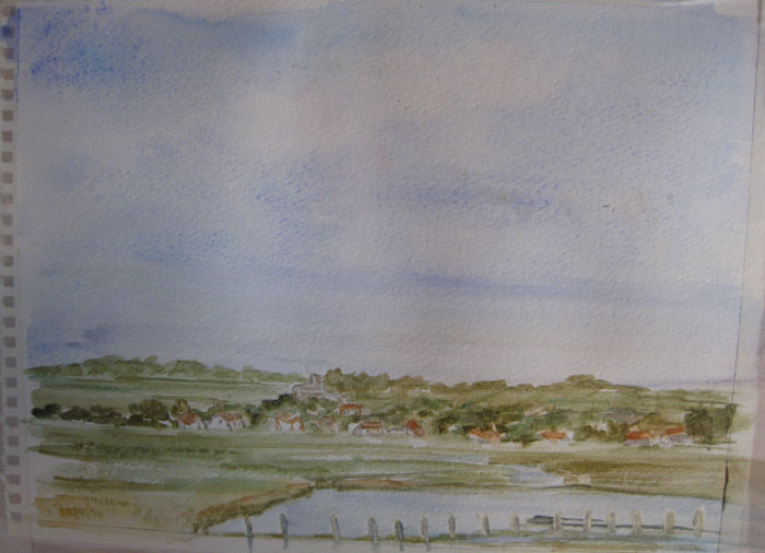 Sarah's from the marsh watercolour finished