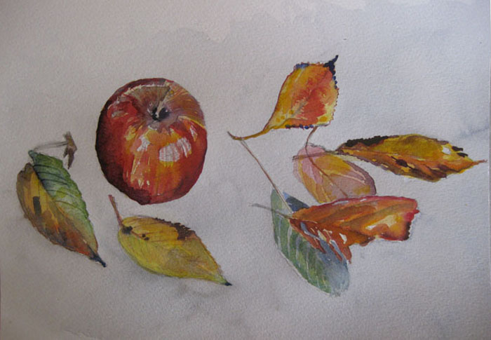 Sue L's apple and autumn leaves